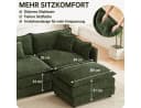Jiexi Ecksofa 285cm Grün mit Schlaffunktion und Fußstützen Bild 4