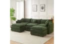 Jiexi Ecksofa 285cm Grün mit Schlaffunktion und Fußstützen Bild 5