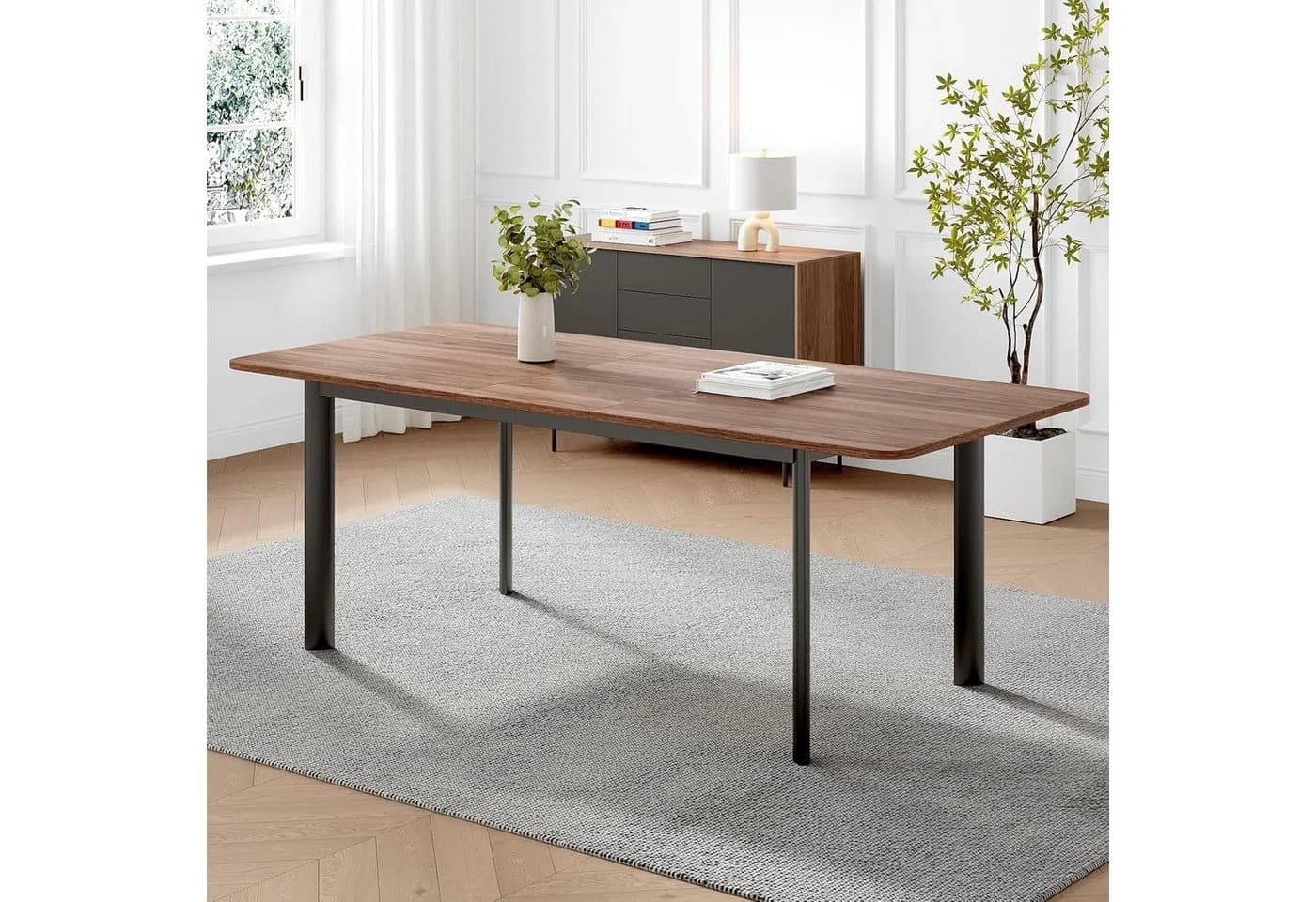 Jiexi Ausziehbarer Esstisch 160-200cm MDF Braun