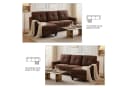 Jiexi Ecksofa Cord Sofa Braun mit Hocker, 3-Sitzer Couch fürs Wohnzimmer Bild 4