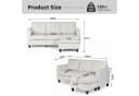 Jiexi 3-Sitzer Sofa Beige mit beweglichem Hocker Bild 4
