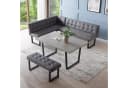 Jiexi Eckbank mit Sitzbank Set Grau L-Form Polsterbank Bild 2