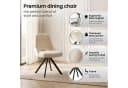 Jiexi Esszimmerstuhl Polsterstuhl Beige/Grau Velvet-Optik Bild 1