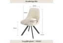 Jiexi Esszimmerstuhl Polsterstuhl Beige/Grau Velvet-Optik Bild 3
