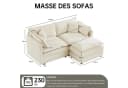 Jiexi Modulares Ecksofa Cord Beige Grau L- & U-Form Bild 3
