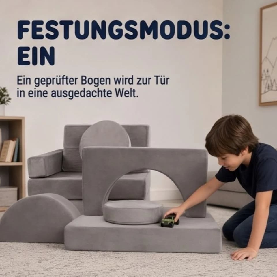 Jiexi Modulares Kindersofa Grau Klappbar - Bild 4