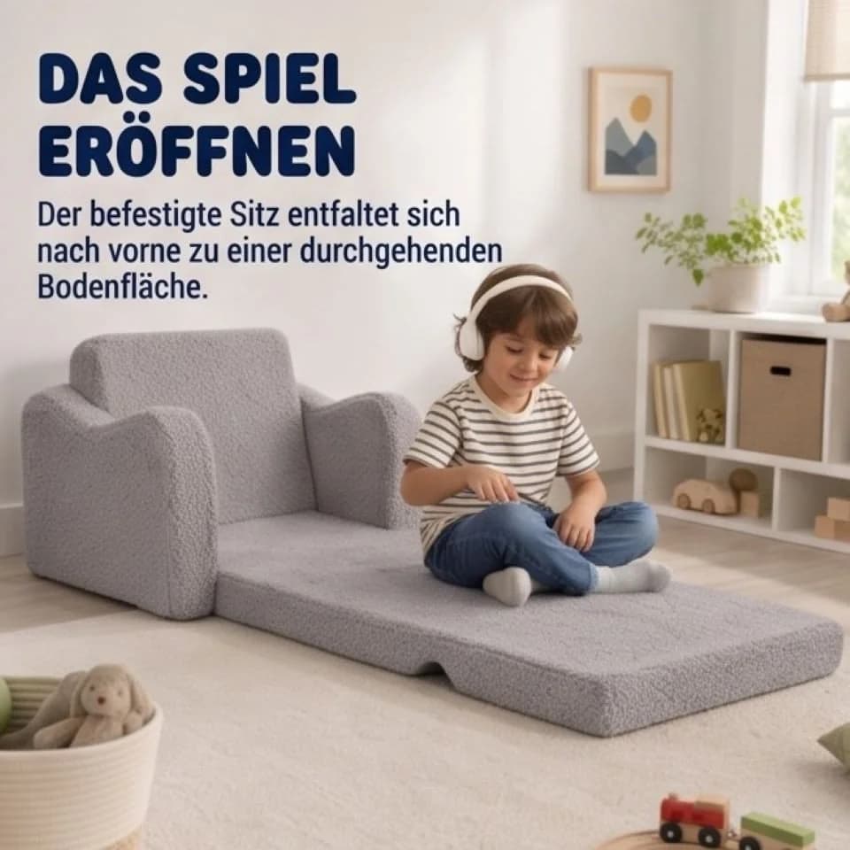 Jiexi Modulares Kindersofa Grau Klappbar - Bild 3