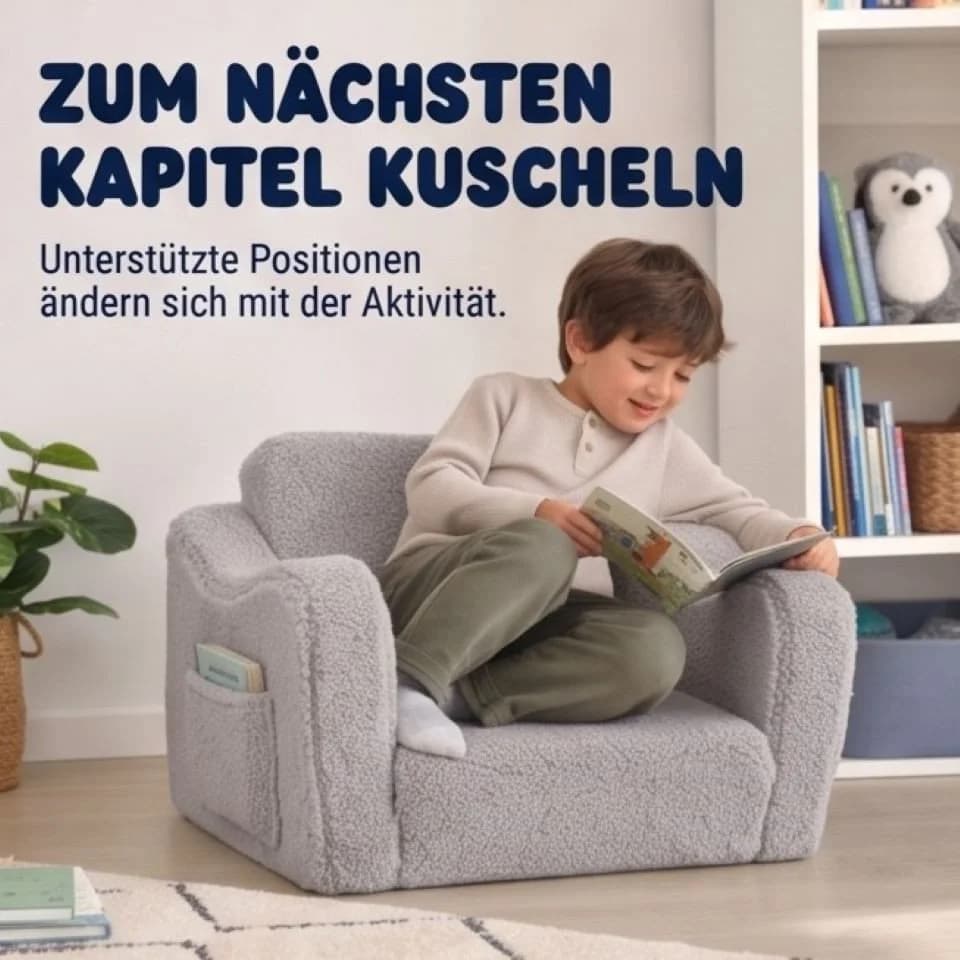 Jiexi Modulares Kindersofa Grau Klappbar - Bild 4
