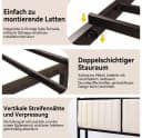 Jiexi Metallbett 140x200 mit gepolstertem Kopfteil und Ablage Schwarz Bild 4
