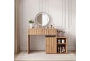 Jiexi Sideboard 137cm Eiche-Optik mit 6 Schubladen und Rillenstruktur Bild 1