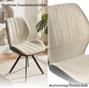 Jiexi Küchenstuhl Esszimmerstuhl Patchwork-Design Beige Metallbeine Bild 1