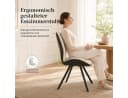 Jiexi Küchenstuhl Esszimmerstuhl Patchwork-Design Beige Metallbeine Bild 5