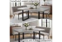 Jiexi Essgruppe Esszimmer-Set mit Eckbank & Esstisch, Polyester, Metallbeine Bild 5