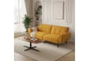 Jiexi 3-Sitzer Sofa Leinenstoff Gelb mit Massivholzbeinen Bild 2