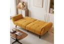 Jiexi 3-Sitzer Sofa Leinenstoff Gelb mit Massivholzbeinen Bild 3