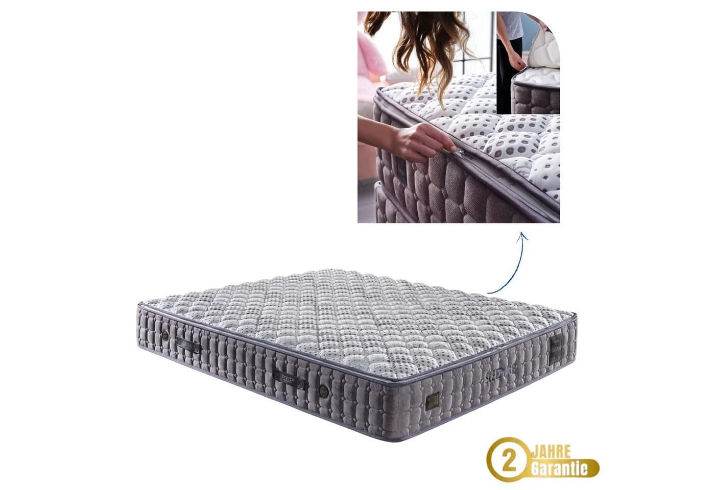 Bambi Taschenfederkernmatratze mit abnehmbarem Topper 31 cm - Bild 4