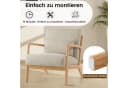 Aunekiv Sessel Mid-Century mit Kissen & Holzrahmen Grau/Grün/Orange Bild 5