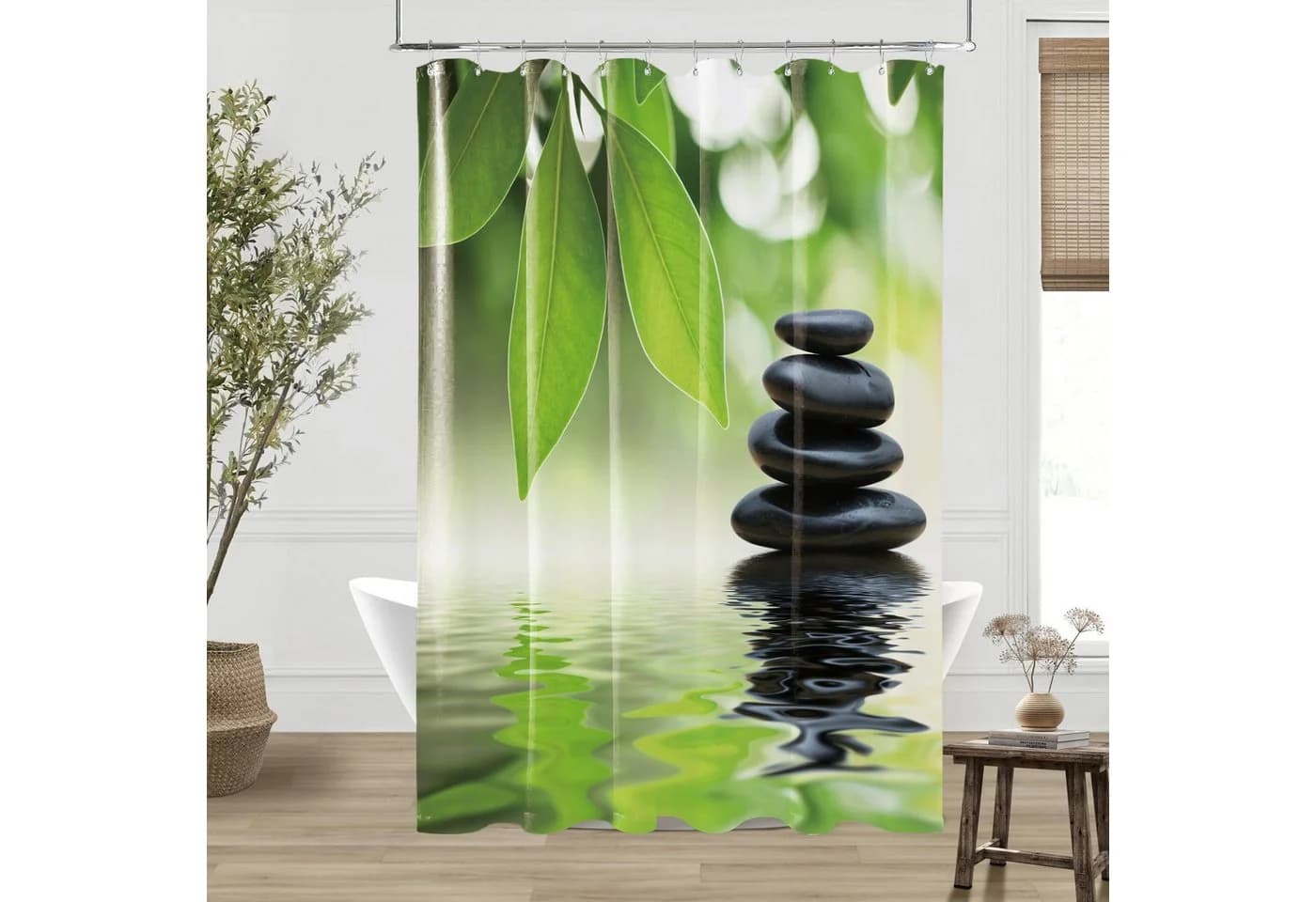 Sanilo Duschvorhang Harmony 180 x 200 cm Grün 100% Wasserdicht