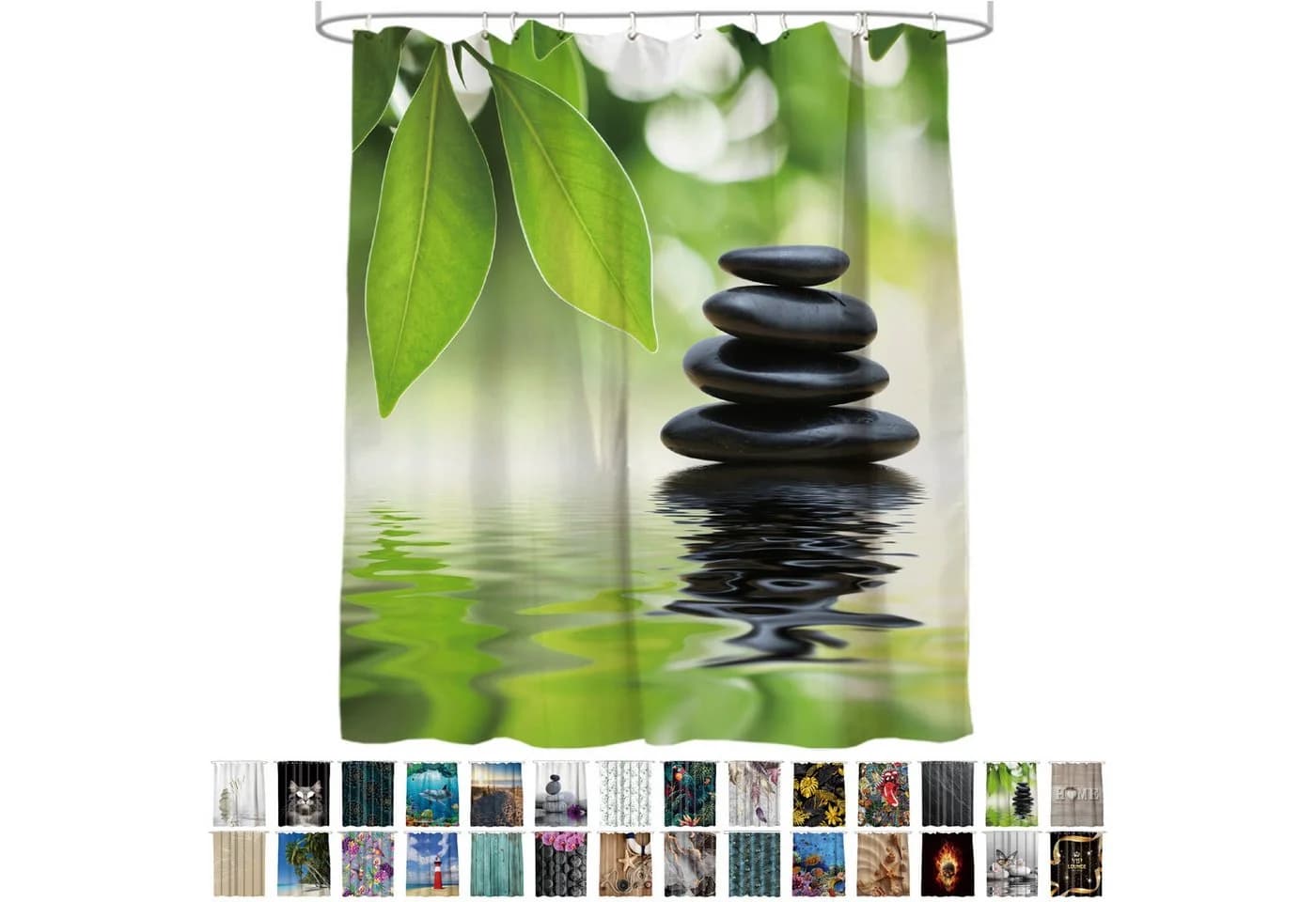 Sanilo Duschvorhang Harmony 180 x 200 cm Grün 100% Wasserdicht - Bild 2