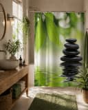 Sanilo Duschvorhang Harmony 180 x 200 cm Grün 100% Wasserdicht Bild 3