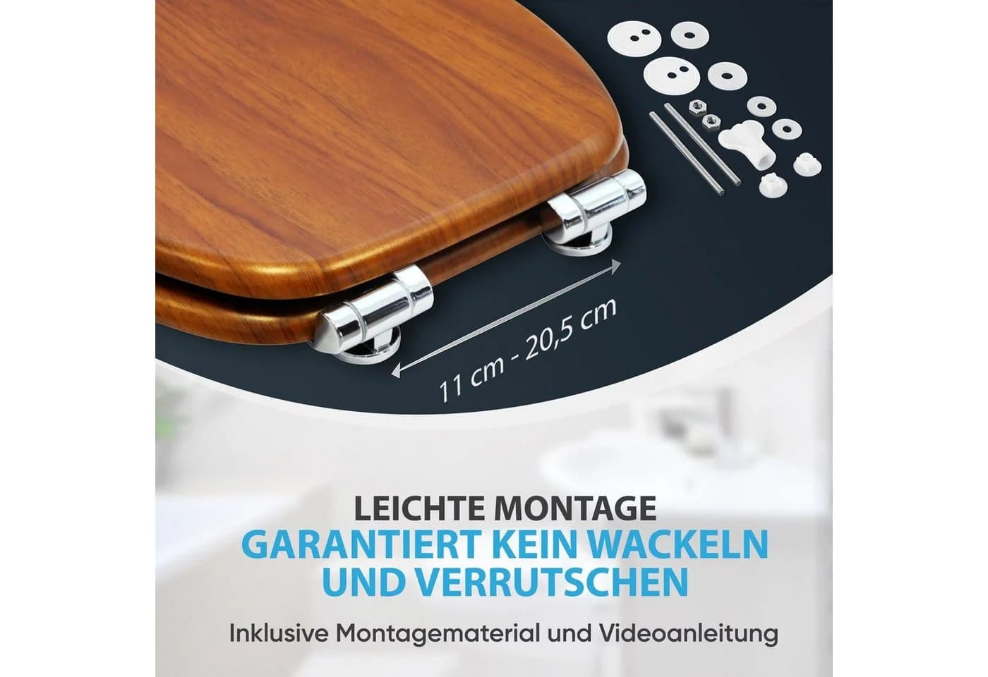 WC-Sitz SANILO Mahagoni Braun MDF SoftClose - Bild 5