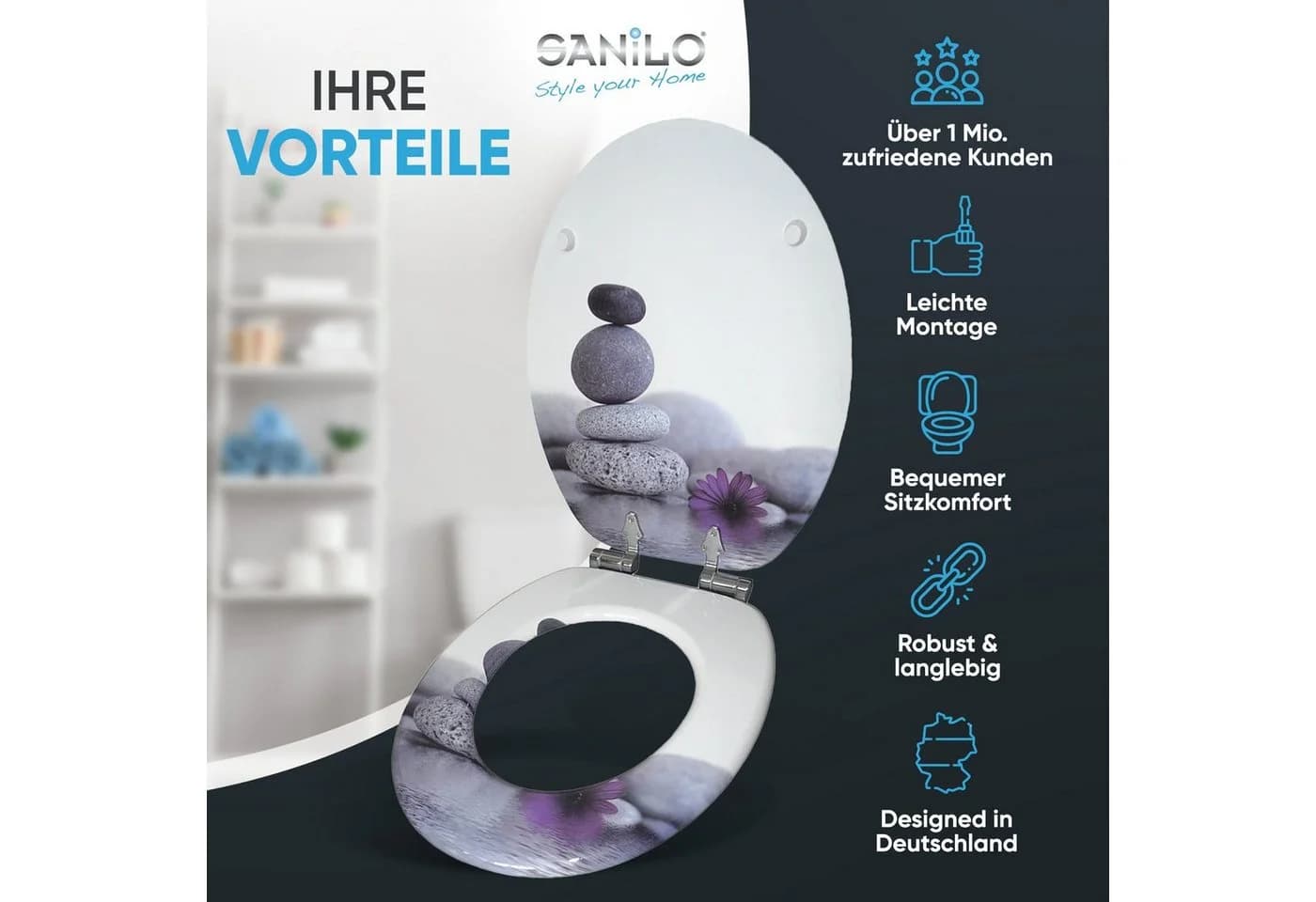 Sanilo WC-Sitz mit Absenkautomatik Violett