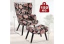 HomeMiYN Ohrensessel Relaxsessel Patchwork Ohrensessel mit Hocker Bunt Bild 3