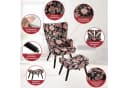 HomeMiYN Ohrensessel Relaxsessel Patchwork Ohrensessel mit Hocker Bunt Bild 4