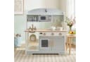 HomeMiYN Spielküche Kinderküche Holz Grau Multifunktionales Bild 2