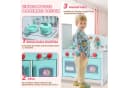 HomeMiYN Spielküche Kinderküche Holz Grün Multifunktional Bild 1