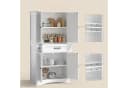 Blishom Badschrank Hochschrank 2 Türen 1 Schublade Weiß MDF Bild 1