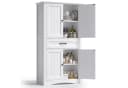 Blishom Badschrank Hochschrank 2 Türen 1 Schublade Weiß MDF Bild 2