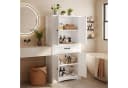 Blishom Badschrank Hochschrank 2 Türen 1 Schublade Weiß MDF Bild 3