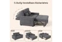 Bealife Schlafsofa 2-Sitzer Grau Verstellbare Rückenlehne Bild 1