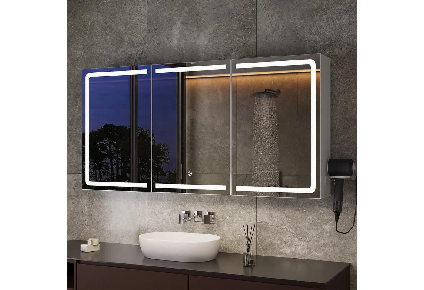 Bealife Spiegelschrank mit LED-Beleuchtung und drei Spiegeln - Bild 2