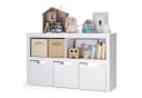 Blishom Spielzeugtruhe Kinderregal Weiß mit 3 Rollboxen Bild 2