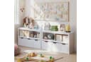 Blishom Spielzeugtruhe Kinderregal Weiß mit 3 Rollboxen Bild 4