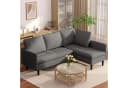 Blishom Ecksofa 3-Sitzer mit Récamiere Grau/Weiß Frottee Bild 1