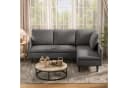 Blishom Ecksofa 3-Sitzer mit Récamiere Grau/Weiß Frottee Bild 3
