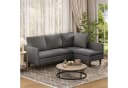 Blishom Ecksofa 3-Sitzer mit Récamiere Grau/Weiß Frottee Bild 4