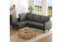Blishom Ecksofa 3-Sitzer mit Récamiere Grau/Weiß Frottee Bild 5