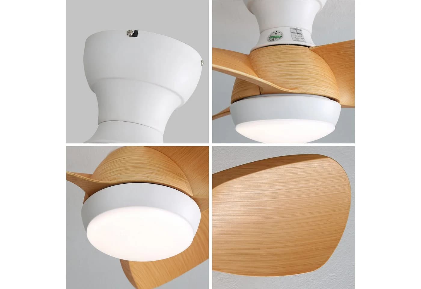 Rolipo Mini Deckenventilator 58cm mit Licht & Fernbedienung