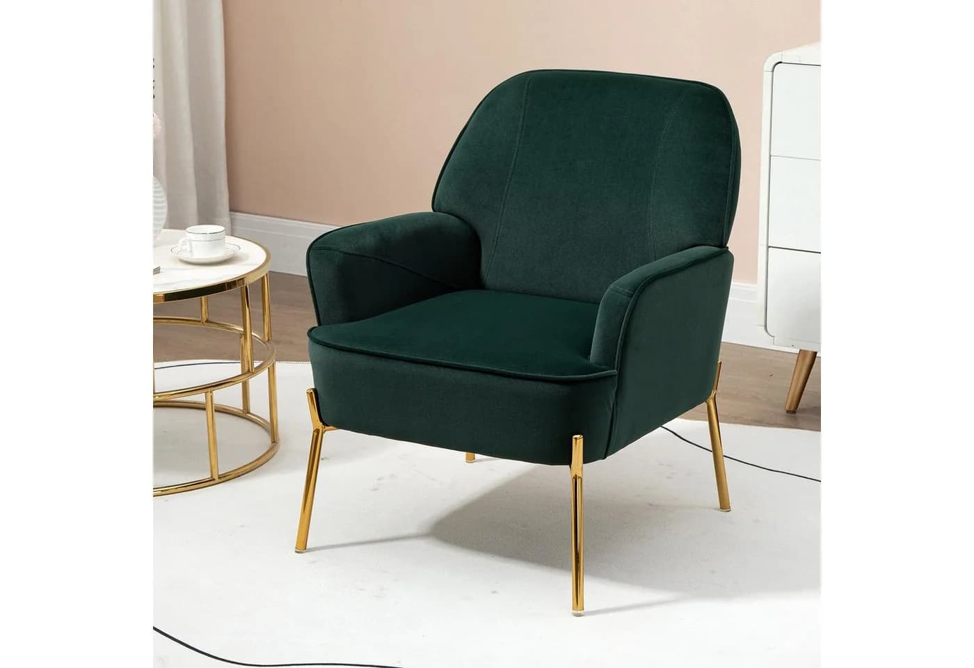 Fiximaster Samt Sessel Grün Mid-Century mit Armlehnen - Bild 2