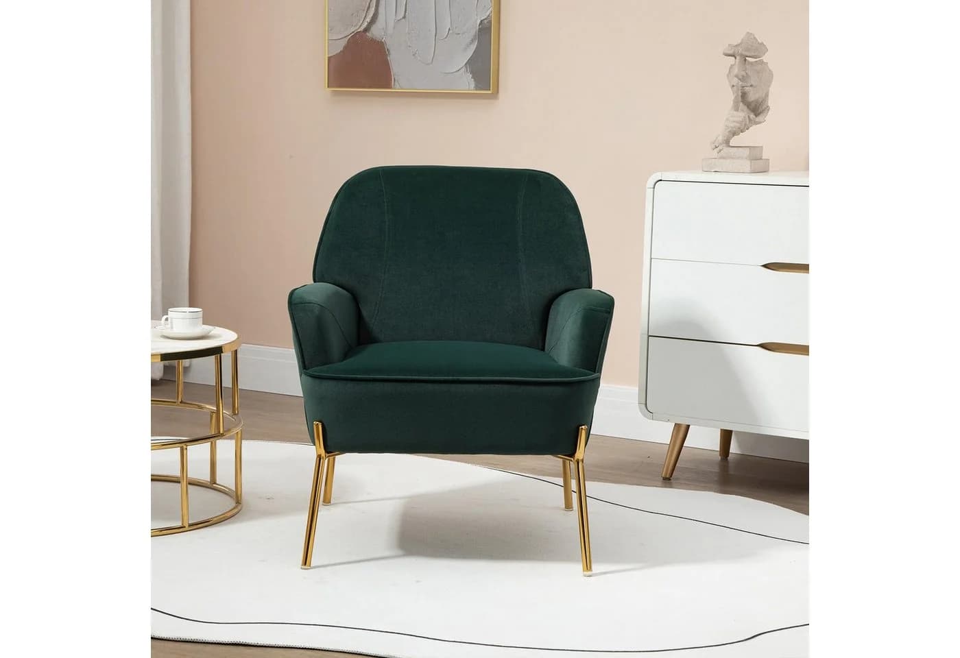 Fiximaster Samt Sessel Grün Mid-Century mit Armlehnen - Bild 4