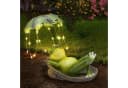 FANNOU Gartenfigur Frosch mit Solarlicht Grün Harz Bild 2