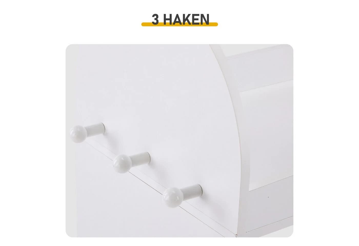 FANNOU Kinderkleiderschrank Weiß 3 Regale Kleiderstange - Bild 3