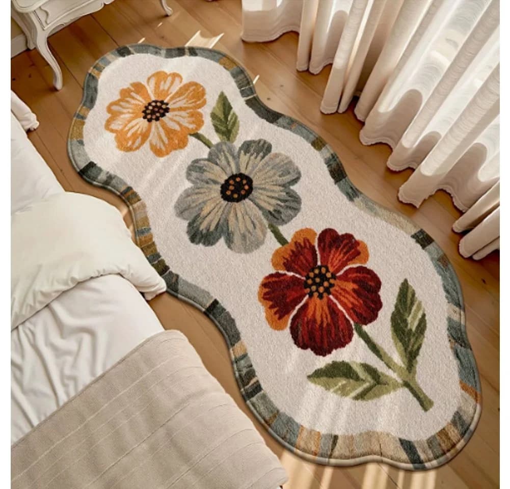 FANNOU Kurzflor Teppich 50x110cm Rutschfest Waschbar Modern - Bild 2