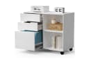 DUMOS Aktenschrank mit 3 Schubladen und Rollen Weiß Bild 2