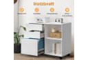 DUMOS Aktenschrank mit 3 Schubladen und Rollen Weiß Bild 5