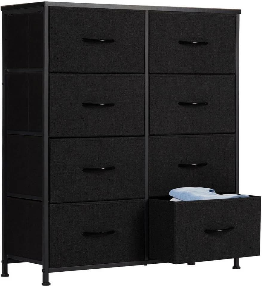 DUMOS Stoffschrank Kommode 8 Schubladen Schwarz - Bild 2